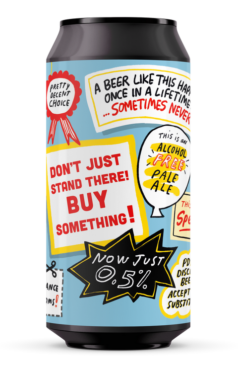 Pretty Decent Don't Just Stand There! Buy Something! AF Pale Ale 0.5% (440ml)